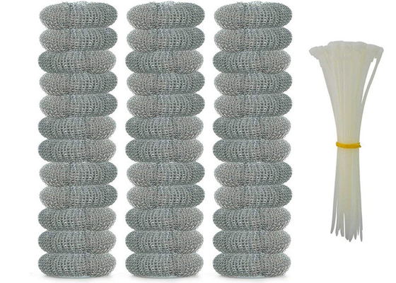 шарик чистки нержавеющей стали 7.5g 2*6cm/серебряный скруббер кухни металла